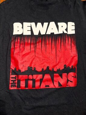 Medium SIM Beware The Titans Black Graphic Shirt